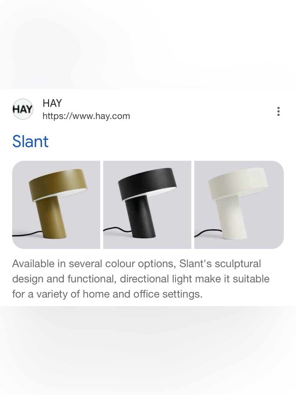 HAY ( LUXURY BRAND ) Slant Lamp 🎩